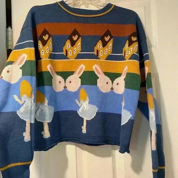 Alice in Wonderland Knitted Sweater,‎ one size - Picture 4 of 15